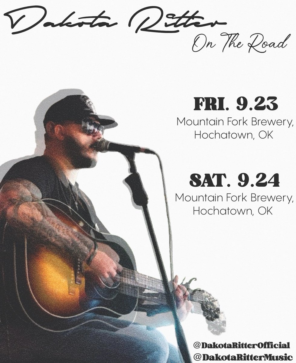 See y’all in Oklahoma tomorrow and Saturday night for a double header show at Mountain Fork Brewery &amp; Taproom. Let’s get wild in Hochatown! 6PM kick-off both nights! 🔥😮‍💨