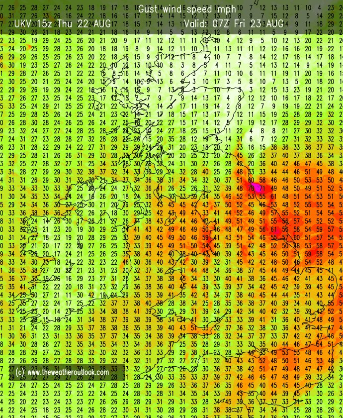 NickJF75's tweet image. An autumnal feel next few days, Storm #Lilian passes over N England Friday morning, which could bring 70mph+ wind gusts here + heavy rain to the north. Lilian strengthens further over North Sea. Hot on its heels, frontal wave runs across the south - bringing a rather wet Saturday