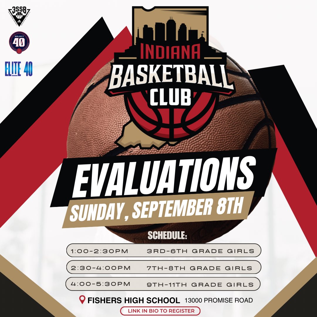 IBCWBB's tweet image. 🏀Evaluations are just around the corner for Indiana Basketball Club. 

Are you ready to take your game to the next level? We have teams starting at 3rd grade, so no matter your age or experience, there’s a place for you on our court! 

🔗 rb.gy/vlpea9