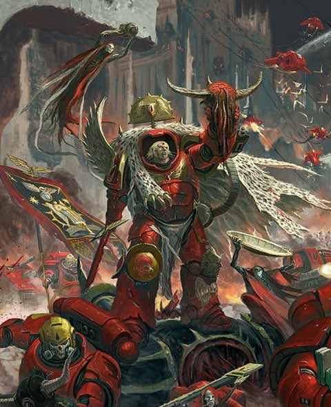 Blood Angels Gravis Captain inspired by the artwork from their 8th Edition codex