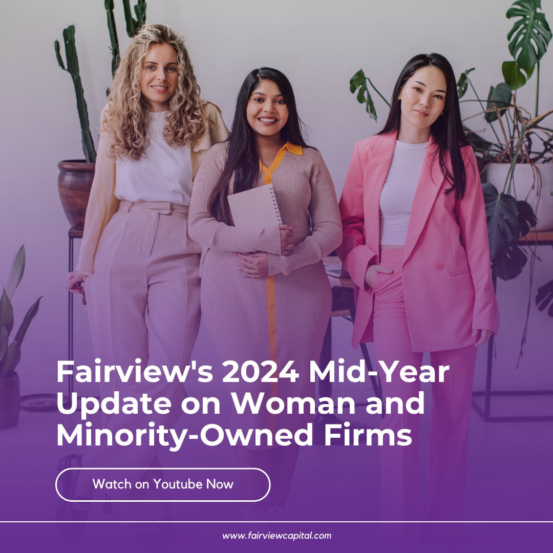 We recommend watching this insightful video by Fairview Capital.

Their team delivers a mid-year update on woman and minority-owned private equity and venture capital firms, sharing key trends and data from the first half of the year.

Watch now: youtube.com/watch?v=eDHZRY…