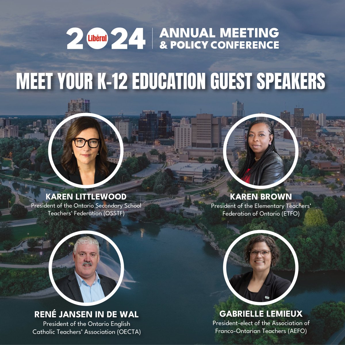 OntLiberal's tweet photo. Doug Ford has failed our children. Class sizes are growing, teachers are quitting, and parents are losing trust in our public education system.

Meet the K-12 Guest Speakers who will help us get #onted back on track: the Presidents of all four public sector teachers’ unions. https://t.co/6uJ3f3cMoA