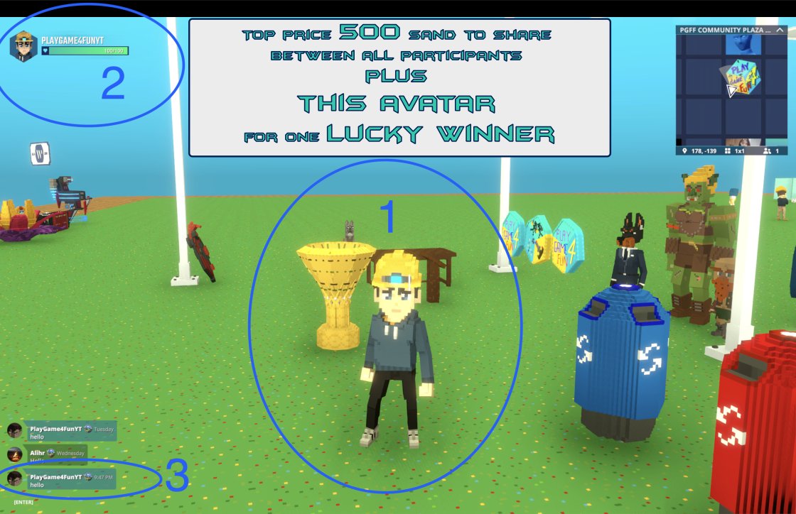 Join our thrilling contest and grab a share of the 500 SAND prize pool! Plus, as a last-minute bonus, we're offering the chance to win Otherworld #1275.Each valid entry earns you one ticket for the Wheel of Spin, where one lucky winner will claim this exclusive avatar.  Read more