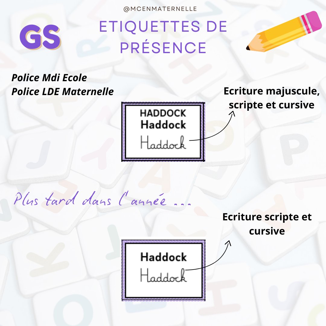 Voici ma progression pour les étiquettes de présence.
Si cela peut vous aider et vous donner des idées :-)
Une couleur par section, car j'ai des PS MS et GS dans la classe.
enmaternelle.fr/2024/08/22/eti…