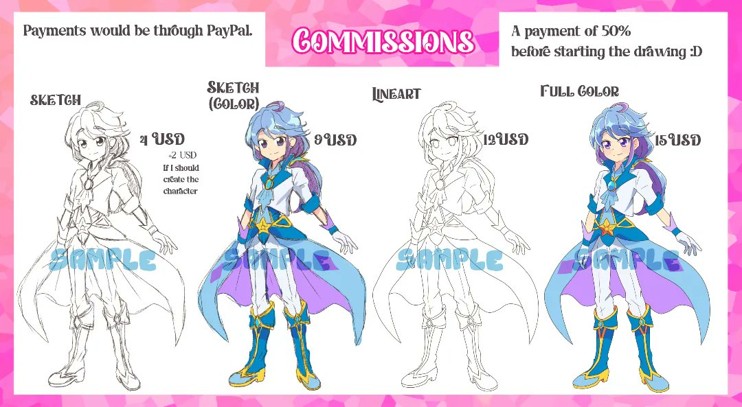 Liny_u3u's tweet image. 💫✨COMMISSIONS OPEN✨💫
( Agregue algo extra xd)

Los pagos serían a través de PayPal o dolarapp

El pedido se les entregará por Gmail al finalizar :D ☝️🩷
#precure #precurefanseries #precureart #precureoc #commissions #anime #art #プリキュア