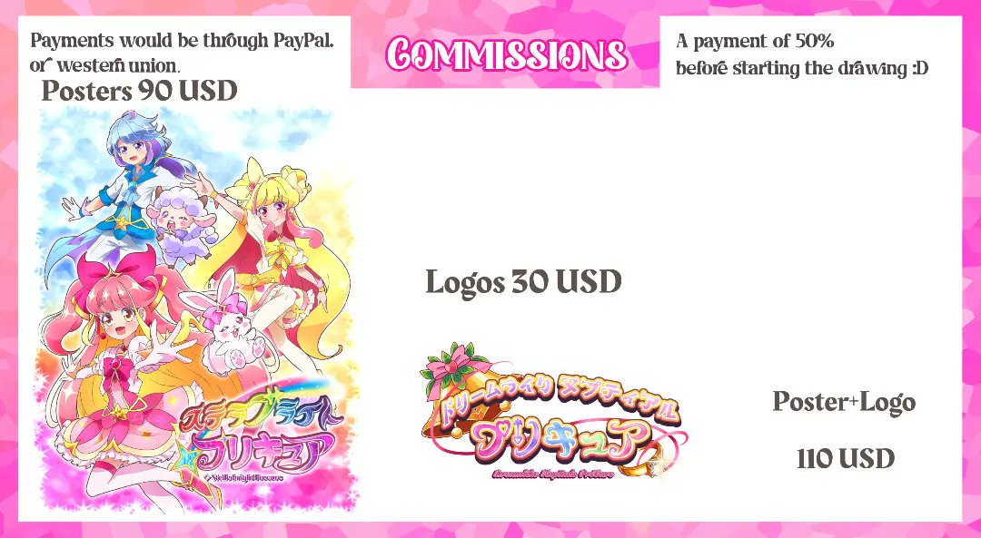 Liny_u3u's tweet image. 💫✨COMMISSIONS OPEN✨💫
( Agregue algo extra xd)

Los pagos serían a través de PayPal o dolarapp

El pedido se les entregará por Gmail al finalizar :D ☝️🩷
#precure #precurefanseries #precureart #precureoc #commissions #anime #art #プリキュア