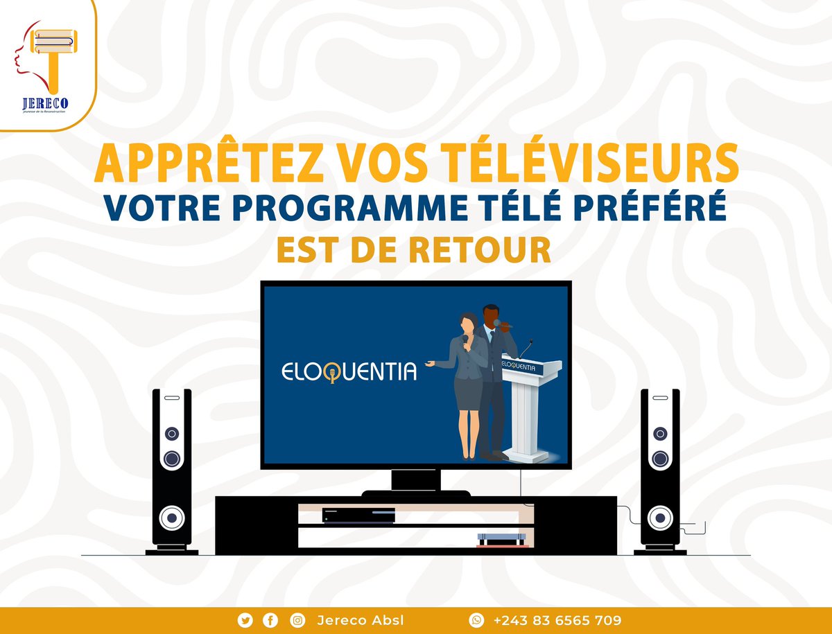 Le retour de ELOQUENTIA pour vous permettre de vibrer au rythme des mots qui rendent vos moments télé inoubliables.

#We're back ! 
#2e_éd_Eloquentia !
