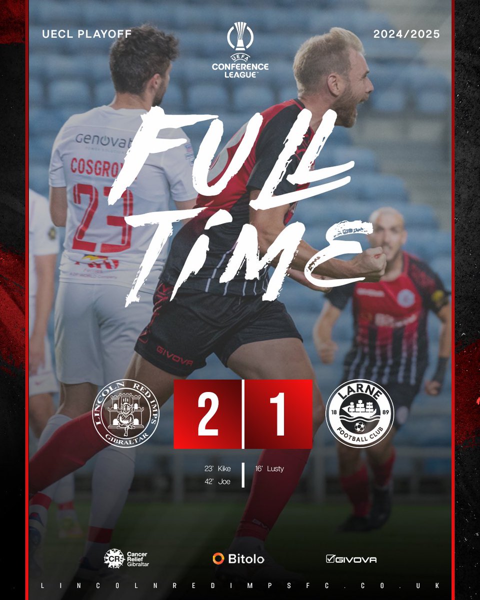 FT in the Estadio Algarve 🇵🇹

First half goals from <a href="/kike9most/">kike_94</a> and <a href="/_Joe5/">Joe</a> gives us the advantage heading into next week’s second leg 💪

#LRI #UECL 👹