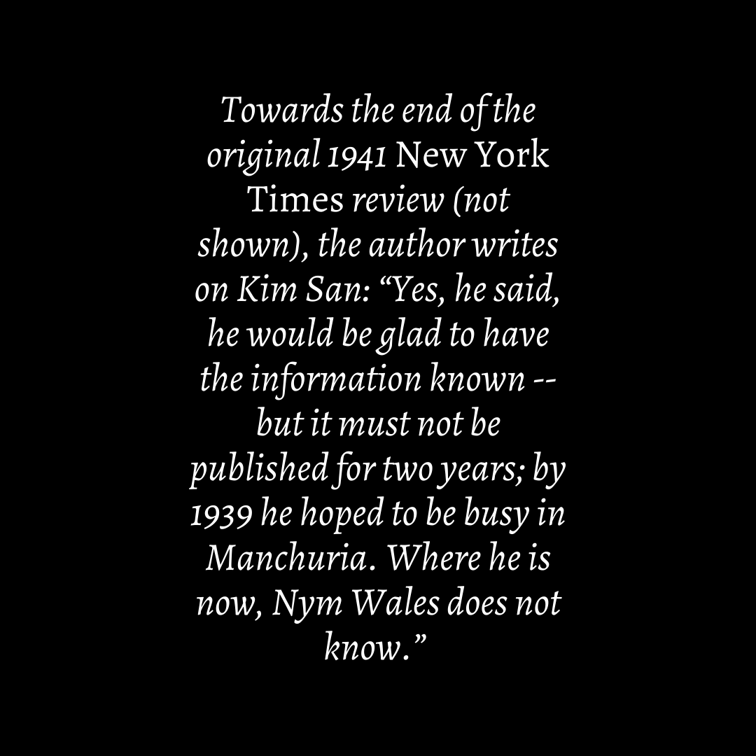 kayapress's tweet photo. Today, we’d like to share the  the original 1941 review of Song of Ariran written by Kim San and transcribed by Nym Wales.

SONG OF ARIRANG is now available - order link in bio. Stay tuned for exciting collaborations in support of this momentous publication. https://t.co/WwrpBDqB8g