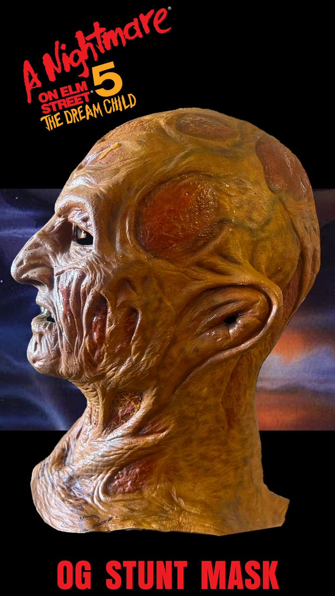 OneMovieProp's tweet photo. Str8 from the vault. An original stunt mask by makeup FX artist David Miller, from A Nightmare On Elm Street 5 : The Dream Child.

Signed by David Miller (on the inside) and the horror ICON himself, Robert Englund AKA Freddy Krueger.

#freddykrueger #80shorror #ElmStreet #Movies https://t.co/JFWl5Li28I