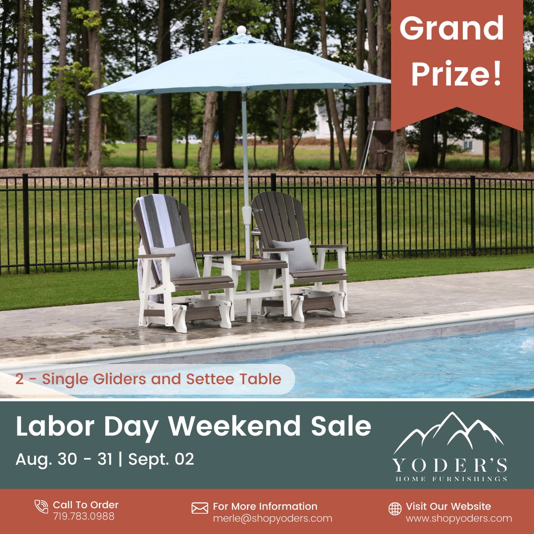 furnitureyoder's tweet image. 🎉 Want to win big on outdoor furniture? Head to Westcliffe for a chance to snag over $4,000 in prizes! 🎁 Don’t miss out—plan your visit for amazing discounts and a shot at the grand prize! 🏆💥

#YodersHomeFurnishings #Westcliffe #WestcliffeAmish #AmishFurniture #ColoradoAmish