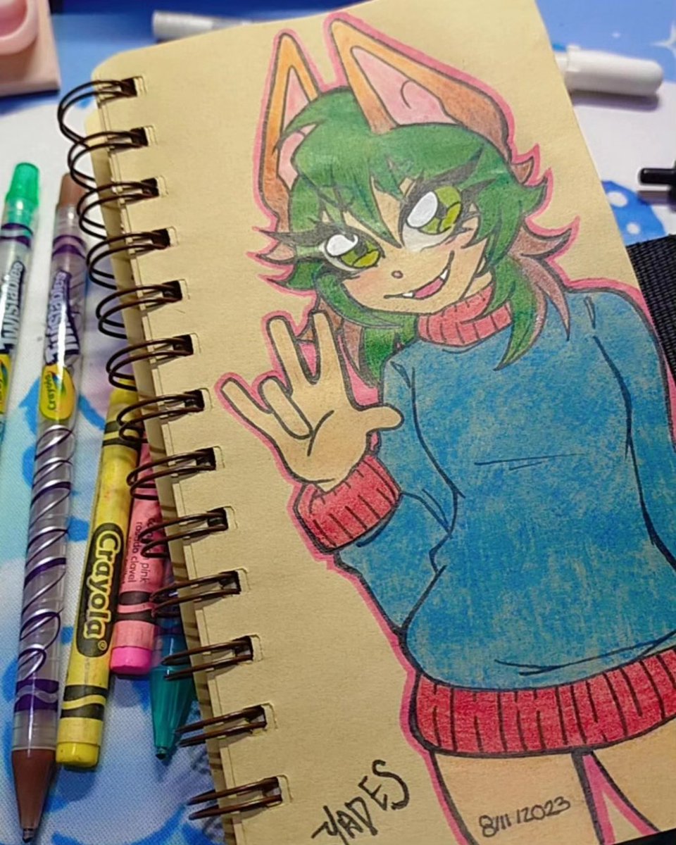 YadesandYelo's tweet photo. Me gustan mucho colorear con crayolas #ocdrawing #ocart #art #digitalart  #originalcharacter #drawing #love #artist #instagood #fashion #beautiful #illustration #artwork #design #painting #style #sketch #follow #fyp #apoyoartistassupportartist #doodles #foryoupage #fypシ https://t.co/TM8cAyweeU