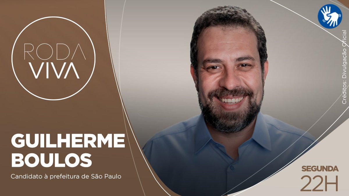 rodaviva's tweet photo. O #RodaViva da próxima segunda-feira (26) entrevista o candidato à Prefeitura de São Paulo pelo PSOL, Guilherme Boulos.

Com apresentação de Vera Magalhães, o Roda Viva é exibido pela TV Cultura, site da emissora, app Cultura Play, X (antigo Twitter), YouTube, Tik Tok e Facebook.

#TVCultura #GuilhermeBoulos #EleiçõesMunicipais #Prefeitura