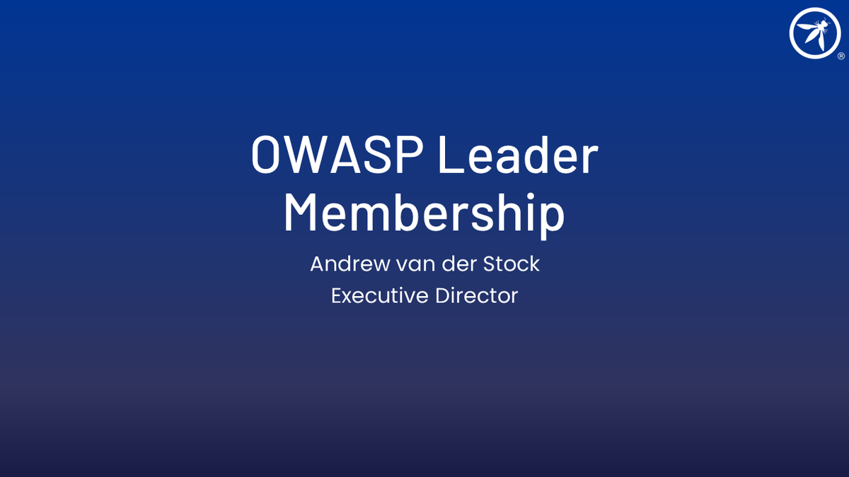 Are you an OWASP Leader who hasn't yet taken up OWASP Membership? You must become an OWASP member by September 30, 2024! 

Please watch this short video and become a member today!
youtu.be/FiTaaeVx98U