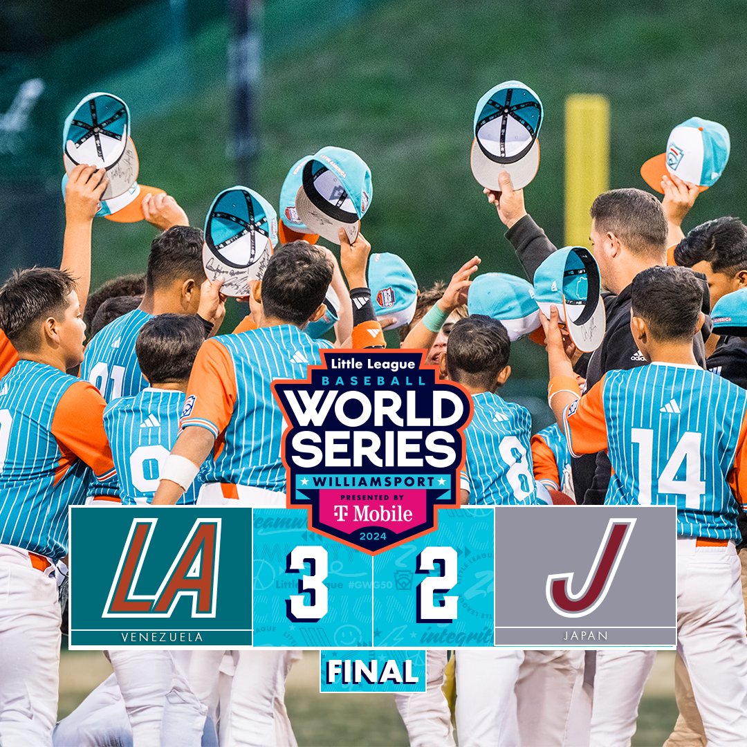 LittleLeague's tweet photo. Venezuela makes it to the International Championship for the first time since 2000! 🎉 #LLWS https://t.co/VMNqiZab0h