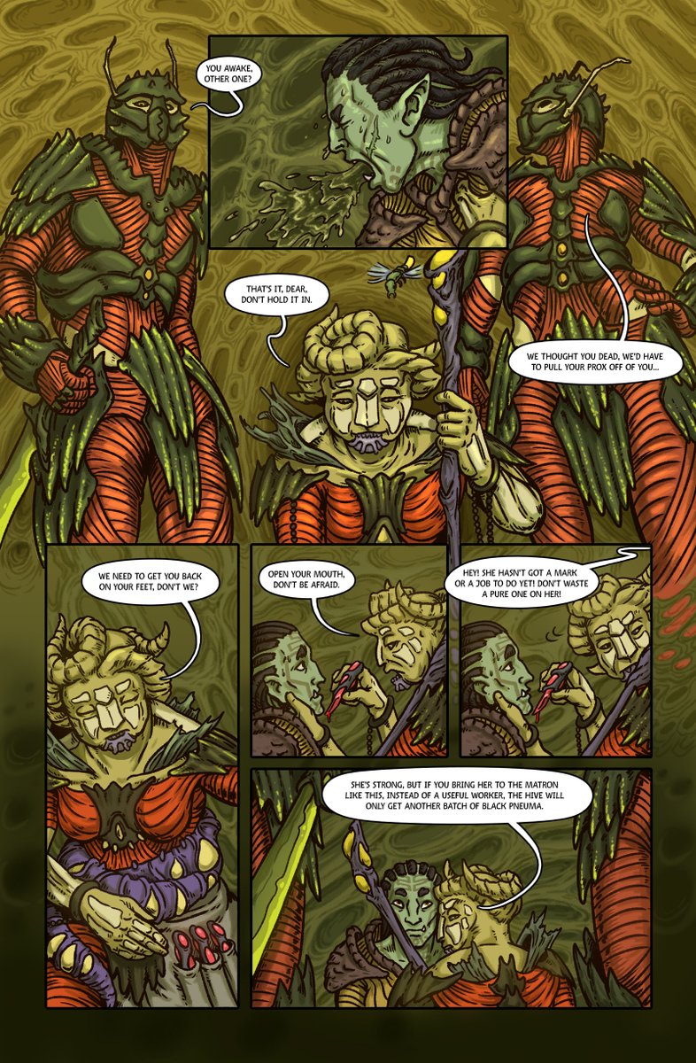 covenantum's tweet photo. Pages from the comic book Covenantum The Great Ancestors.

Read more: https://t.co/KS8vR4ntTg

Artists: @Kardalakpict @JoeDuncanArt

#covenantum #biopunk #comics #art #scifi #giger #guyver #comic #comicbooks #alien #xenomorph #scifiart #biological #artwork #musclewoman #orcgirl https://t.co/RNJp7WGonk