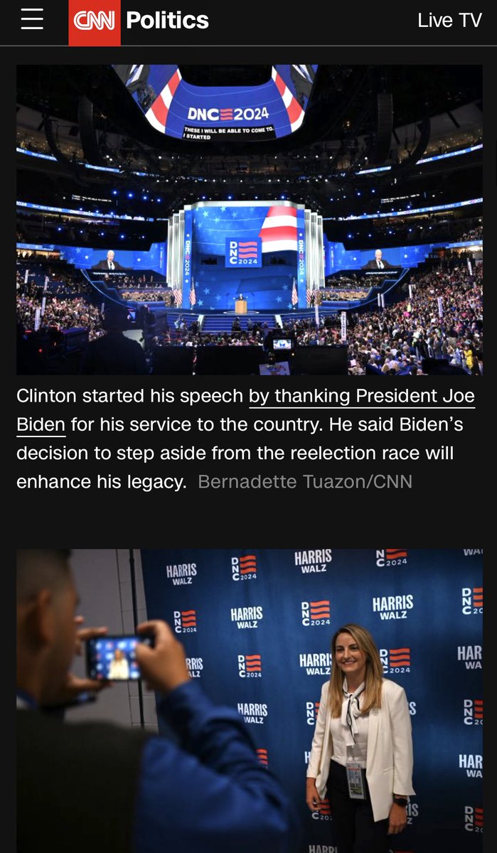 edith_delaney's tweet photo. Great to see @CNNPolitics capturing all the key scenes from the @DemConvention - former President Clinton’s speech, someone taking a photo of me… https://t.co/onqmvduGJN
