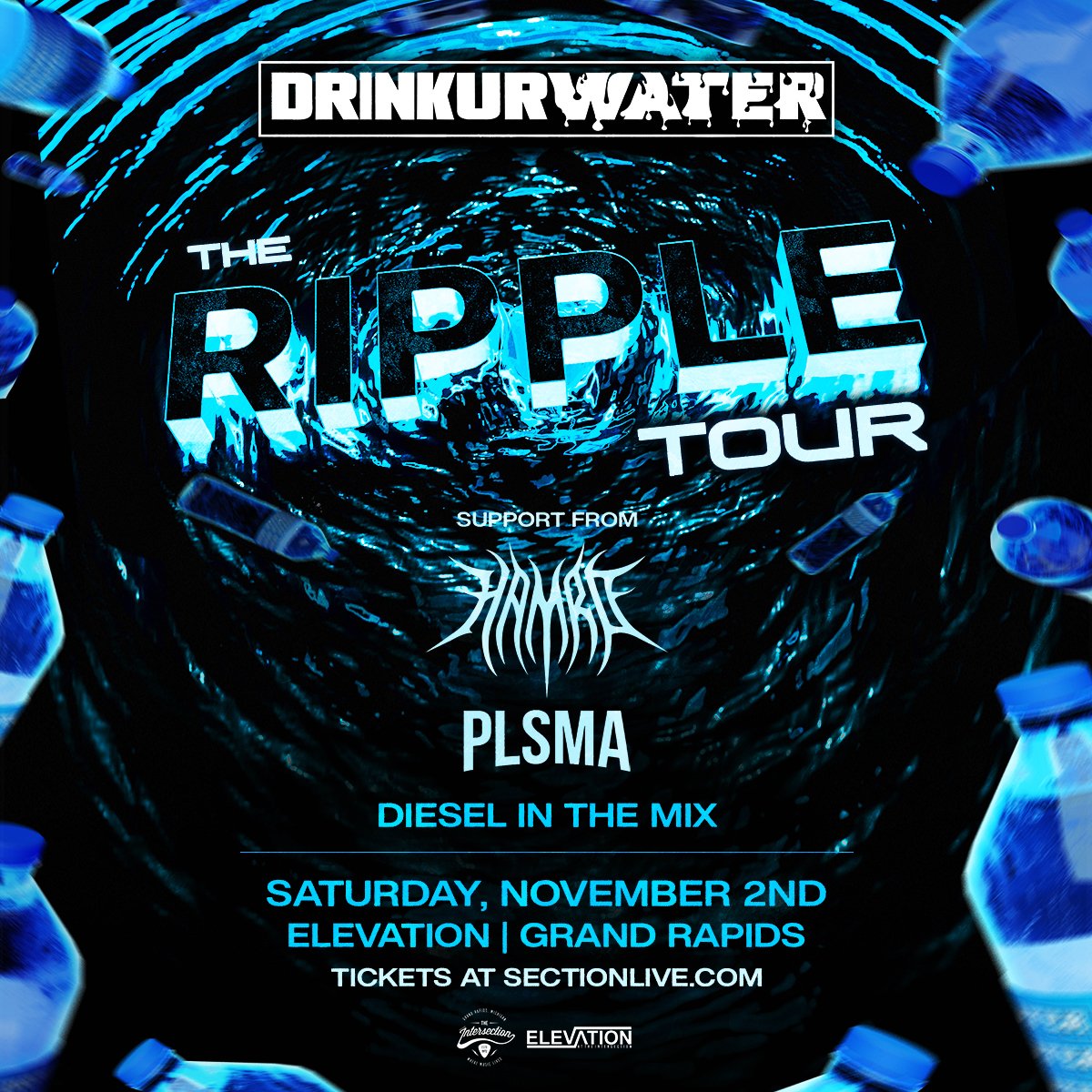 sectionlive's tweet photo. Tonight - @ITSDRINKURWATER The Ripple Tour with @djhamro @plsmamusic @DieselInTheMix at Elevation 

17+ | Doors 8pm | https://t.co/S6XnVMElID https://t.co/D7f5EdJZSk