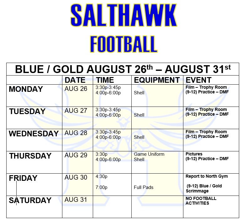Blue / Gold August 26th-August 31st