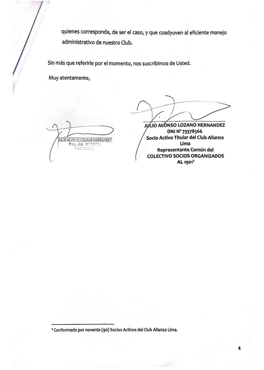 SociosAL1901's tweet photo. En razón a la lamentable aparición del impresentable y múltiple denunciado congresista @DarwinEspinozAP, quien es uno de ‘los niños’ además y co autor de la segunda #LeyPerroMuerto, en nuestro estadio, hemos remitido una #CartaNotarial dirigida al Gerente General del @ClubALoficial, reiterando nuestra solicitud de aplicar el derecho de admisión a este personaje y declararlo persona no grata para el club, situación que, de haberse atendido oportunamente, cuando lo solicitamos hace unas semanas, hubiera evitado su presencia y la de otros.
Estaremos atentos a acciones concretas y no solo promesas.
#AlianzaSeRespeta
#AlianzaSeDefiende
#NoCorruptosEnMatute
#ArribaAlianza
