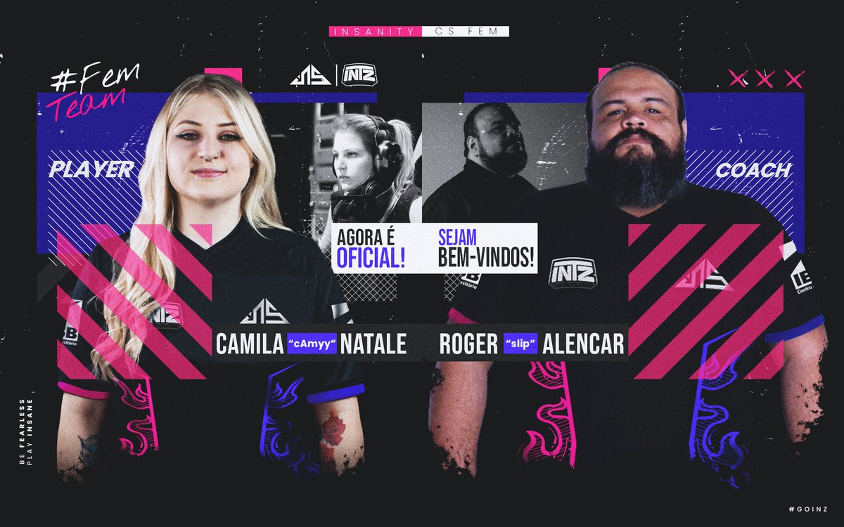 ✨ OFICIALMENTE INSANOS! ✨

Depois de muita ansiedade e expectativa, finalmente podemos anunciar que cAmyy (<a href="/camyyfps/">cAmyy</a>) e slip (<a href="/slipfps/">slip`</a>) são oficialmente parte da nossa equipe de CS!

Vocês já os viram em ação, já vibraram com as jogadas e táticas, e agora, com todo o processo e