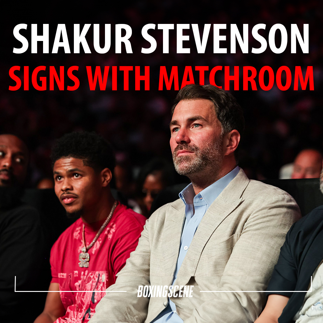 boxingscene's tweet image. 𝗠𝗔𝗧𝗖𝗛𝗥𝗢𝗢𝗠 𝗦𝗜𝗚𝗡 𝗦𝗛𝗔𝗞𝗨𝗥 🖋️

Shakur Stevenson has signed a promotional agreement with Eddie Hearn's Matchroom Boxing 🥊

Good move for Shakur?🤔

Full story: boxingscene.com/shakur-stevens…

 #ShakurStevenson | #MatchroomBoxing | #EddieHearn