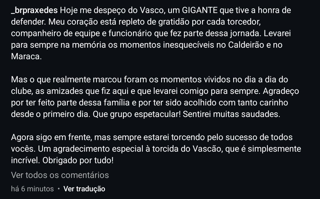 newscolina's tweet photo. 🚨 BRUNO PRAXEDES SE DESPEDE OFICIALMENTE DO VASCO! https://t.co/2hXkt1TGsi