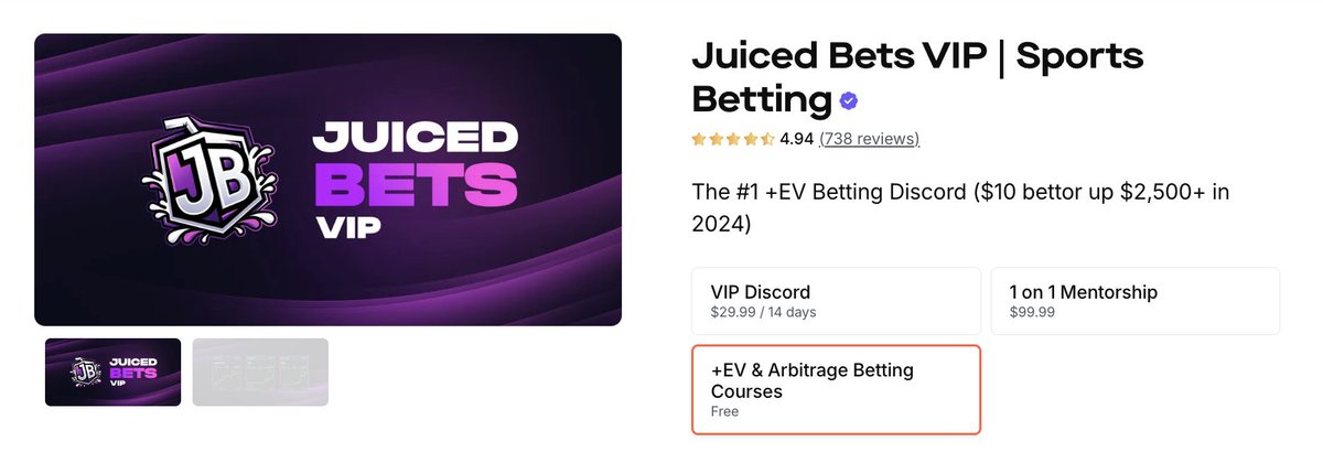 FREE +EV &amp; Arbitrage Betting Courses🚀

We just launched 7 comprehensive courses that dive deep into +EV and arbitrage betting that you can claim right now through <a href="/whop/"></a> 🔥

Head here to start: whop.com/juiced-bets-vi…
