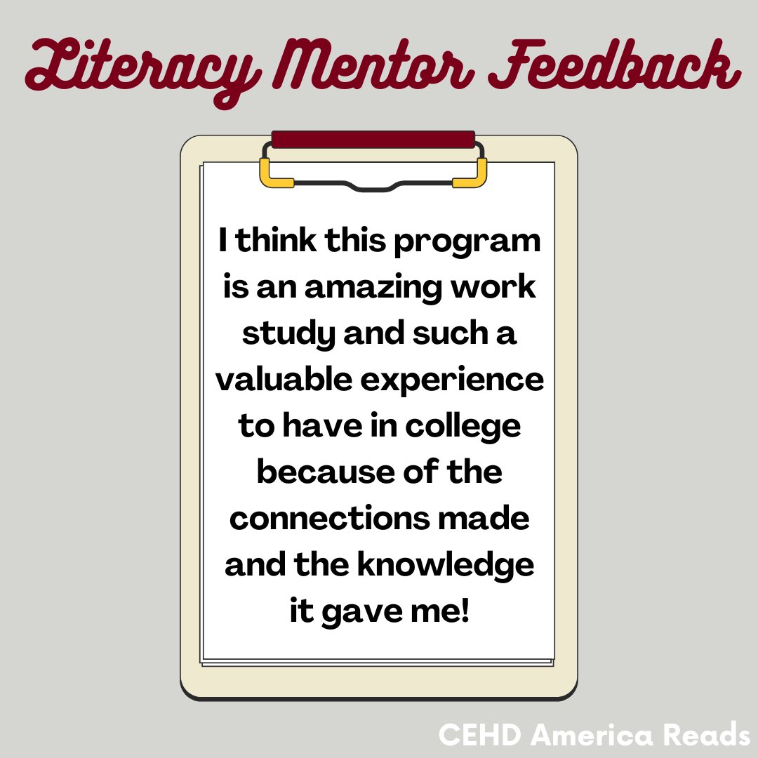 Learn more about our program from our very own CEHD America Reads Literacy Mentors!