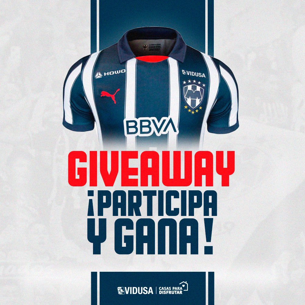 vidusacasas's tweet photo. ¡Participa por un jersey de @rayados! 👕🤠🇫🇮

📲 Sigue nuestra cuenta @vidusacasas 
🔁 RT
👥 Etiqueta a un amigo 
*El etiquetado también nos deberá seguir 

El ganador se dará a conocer el 05 de septiembre.

*Aplica restricciones https://t.co/JI3e0EPzyd