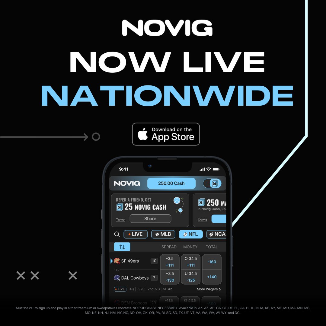 novig now live nationwide in the app store