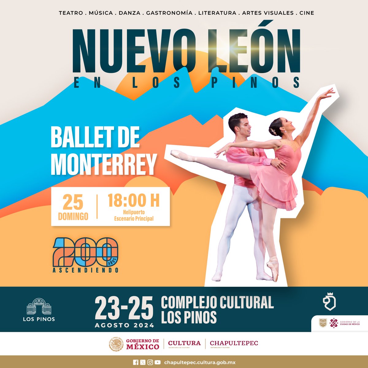 Un recorrido por las producciones más emblemáticas del @Ballet_de_mty en Los Pinos 🩰

📍Escenario principal del Helipuerto, Complejo Cultural Los Pinos🗓️ Domingo 25 de agosto 🕡 6:00 p.m.

La entrada es libre, ven con toda tu familia.

#CulturaNL #200AñosNL #NLenLosPinos