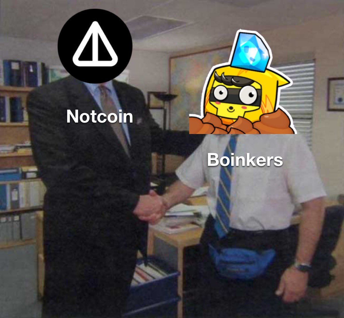 BoinkersIO's tweet photo. Our biggest collab thus far… 🤝 @notcoin 

 And we’re not stopping at that ��

We’re only farming more shitcoins on the moon from here 🌙🚀 https://t.co/X6OA3g2bCg