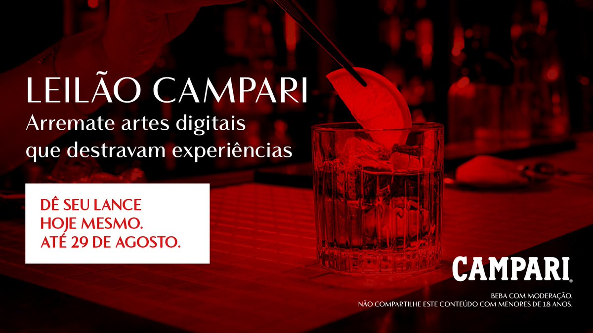 CampariWeb3's tweet photo. Começou! 🚨O Leilão Campari está ON🚨. Dê o seu lance hoje mesmo e arremate NFTs inspiradas nos finalistas da CBC + experiências únicas conectadas à Campari, como uma viagem para a Itália 🇮🇹 com a @birutadaterra

Saiba mais em https://t.co/Mbzo41LHNL

#Web3 #LeilãoCampari #Italia #Nfts #ArtesDigitais #leilao