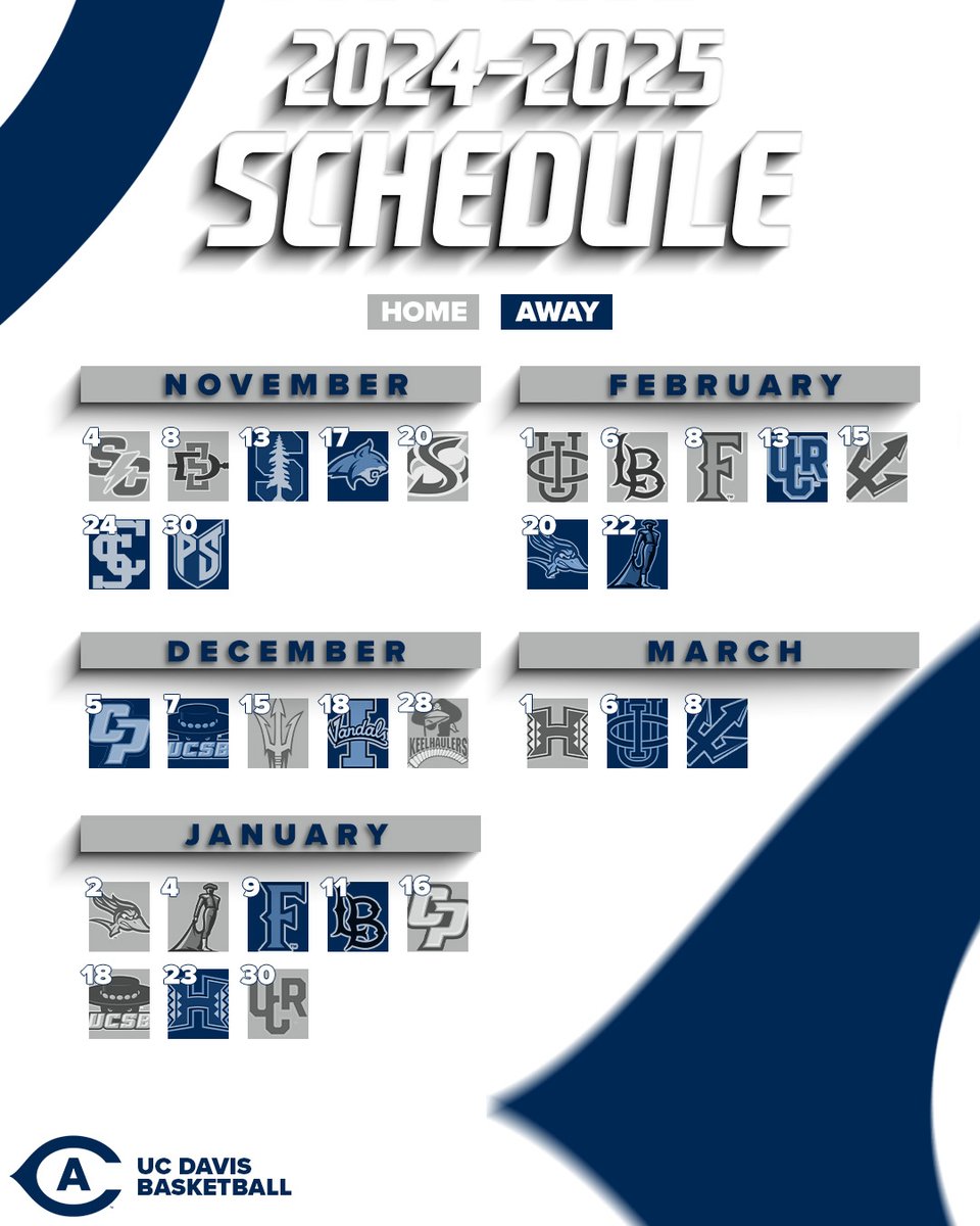 𝗧𝗵𝗲 𝟮𝟬𝟮𝟰-𝟮𝟱 𝗦𝗰𝗵𝗲𝗱𝘂𝗹𝗲 𝗶𝘀 𝗛𝗘𝗥𝗘🤩

Mark your calendars and get ready, because basketball is BACK!!

🗓️: bit.ly/3Mj7UCe

#GoAgs | <a href="/ucdavisaggies/">UC Davis Athletics</a>