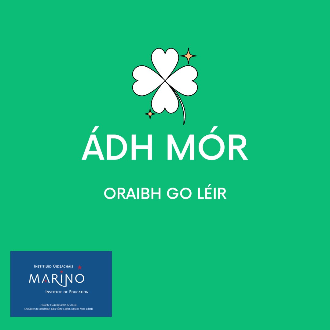 Guímid go léir anseo <a href="/MarinoInstitute/">MIE</a> gach uile rath ar na daltaí Ardteistiméireachta a bheas ag fáil torthaí na scrúduithe inniu. Ádh mór oraibh uilig!! 🍀🍀🍀