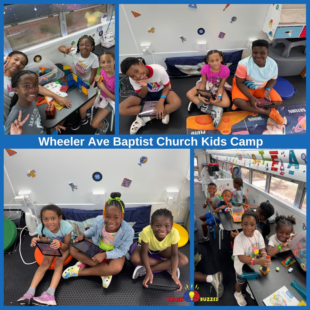 BrainBuzzed_'s tweet photo. πβ¨ Our STEAM bus had a blast at Wheeler Ave Baptist Church Kids Camp! From cool experiments to creative projects, the kids were fully immersed in learning and fun. πΈπ¬ #STEAM #BrainBuzzed #KidsCamp #STEM https://t.co/jK24rqPgiZ