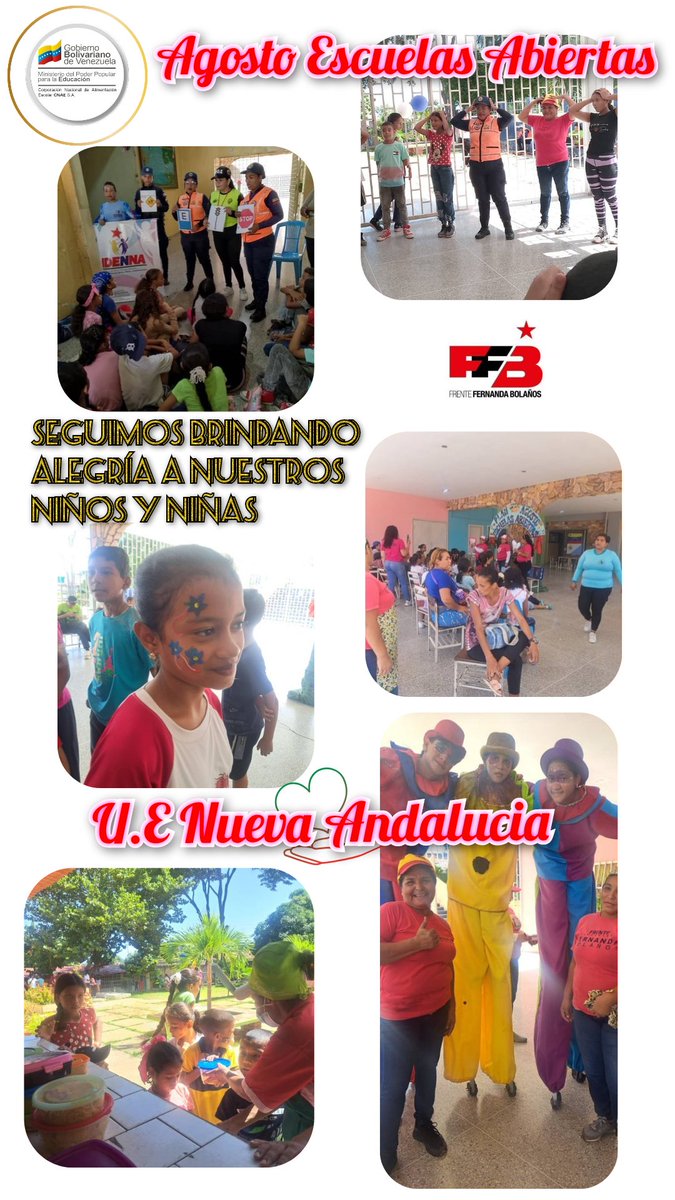 <a href="/NicolasMaduro/">Nicolás Maduro</a> <a href="/_LaAvanzadora/">Yelitze Santaella</a> @GPintoVzla <a href="/ADRICARALV/">ADRIANA ACOSTA</a> <a href="/CDCESucre/">CDCE Estado Sucre</a> <a href="/cnaeoficial/">cnaeoficial</a>#22agos | ¡Seguimos brindando alegrías! Nuestro niños y niñas de la U.E Nueva Andalucía, disfrutan y participan en las actividades del día, hechas con cariño y amor para ellos.