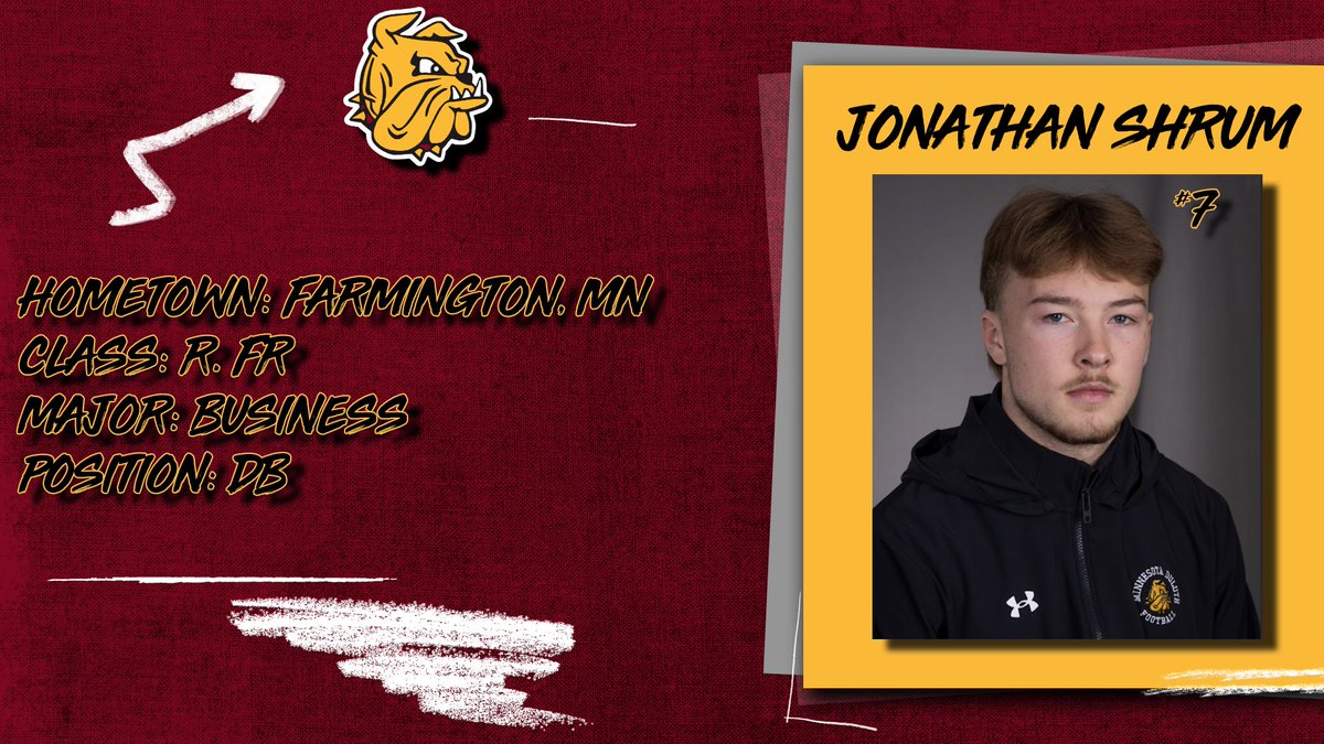 UMD_Football's tweet photo. 7⃣ Days til kickoff!

Player Spotlight: Jonathan Shrum

Jonathan is set on making an impact this season in a playmaking secondary for the Bulldogs!

#EarnIt // #BulldogCountry // #100DayCountdown https://t.co/JpuAYmaIVR