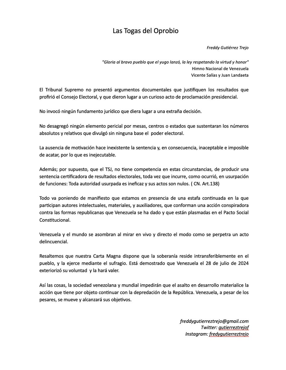 Las Togas del Oprobio 

#Venezuela #TSJ