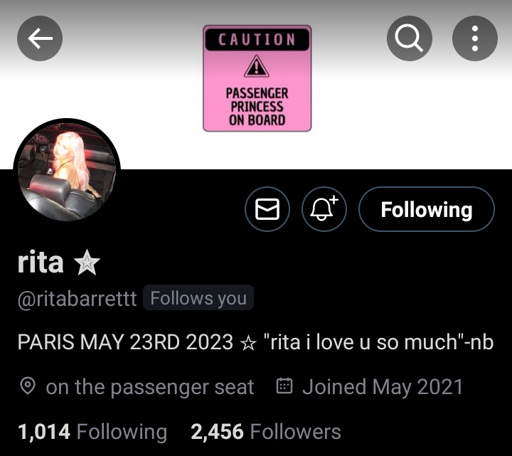 STOP ILY RITA OMFG 
@ritabarrettt 🤍🥹🫶