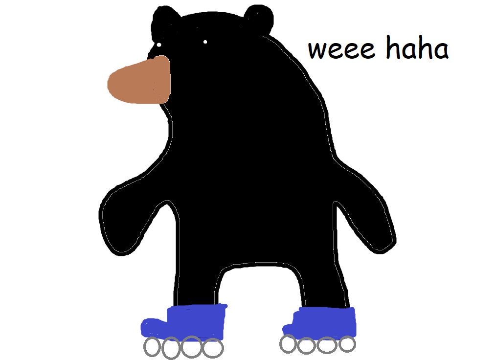 some_bear's tweet photo. bear on roller skates https://t.co/fL35s4T8Yw