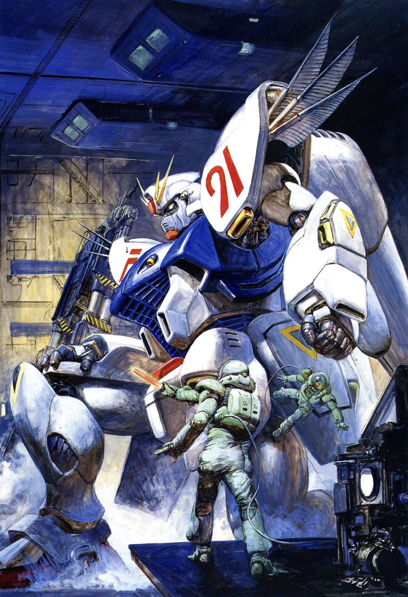 “If I keep moving, they won't get me. This is Seabook Arno in the Gundam F91 moving out!”
——Seabook Arno 

Tokuma Shoten, Animage Comics 1991
Mobile Suit Gundam F91 illustration by Yoshiyuki Takani, Rough composition by Morifumi Naka