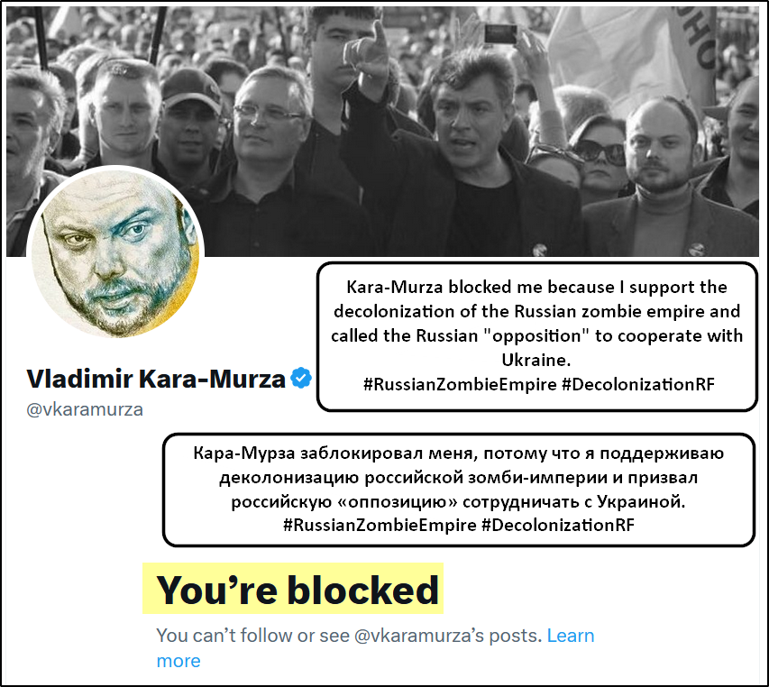 Maximil01012914's tweet image. #Ukraine #Russia #DecolonizationRF #RussianZombieEmpire
I called on @vkaramurza to cooperate with Ukraine and advocate for the liberation of indigenous peoples. The result is now clear. He and his wife receive money from the Free Russia Foundation, but it is not about liberation.
