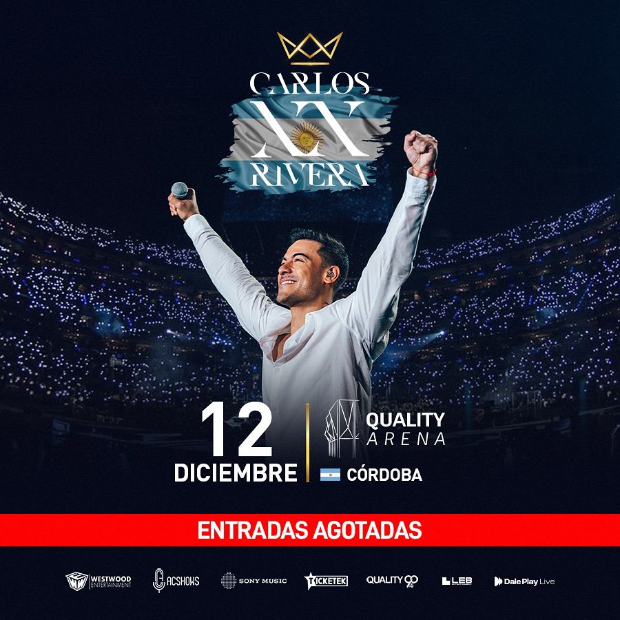 schmidtdaniel9's tweet image. Repost from @quality_espacio
 Entradas agotadas para @carlosrivera en Quality Arena 💣
Nos vemos el 12 de diciembre para celebrar sus 20 años de carrera con su tour 𝗖𝗮𝗿𝗹𝗼𝘀 𝗫𝗫 ✨

⚠️ Evitá estafas. No compres entradas en reventa y/o sitios no oficiales.
#CarlosRiveraXX