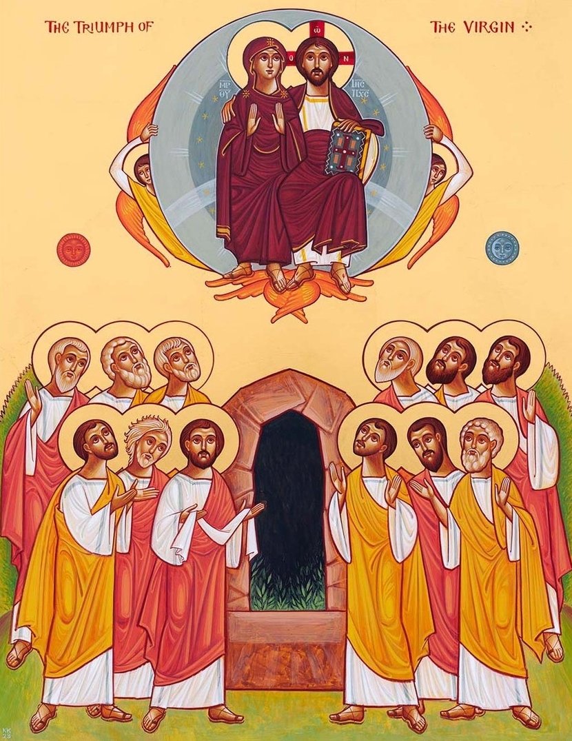 TryinPhilotheus's tweet photo. On the 22nd of August, the Coptic Orthodox Church celebrates the Assumption of St Mary 

St Jacob of Serug, in his poem on the Dormition, paints a beautiful picture of all the figures of the OT meeting her in paradise, following the harrowing of Hades; here are my fav snippets🧵 https://t.co/5n4Keqo1H5