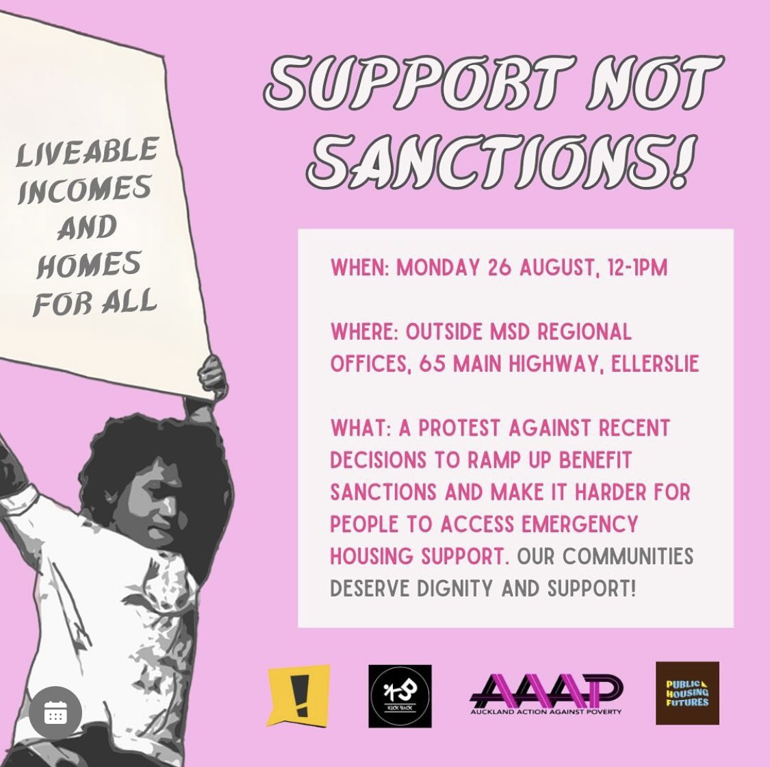 If you’re free next Monday lunchtime come join us!! We want SUPPORT NOT SANCTIONS!!!