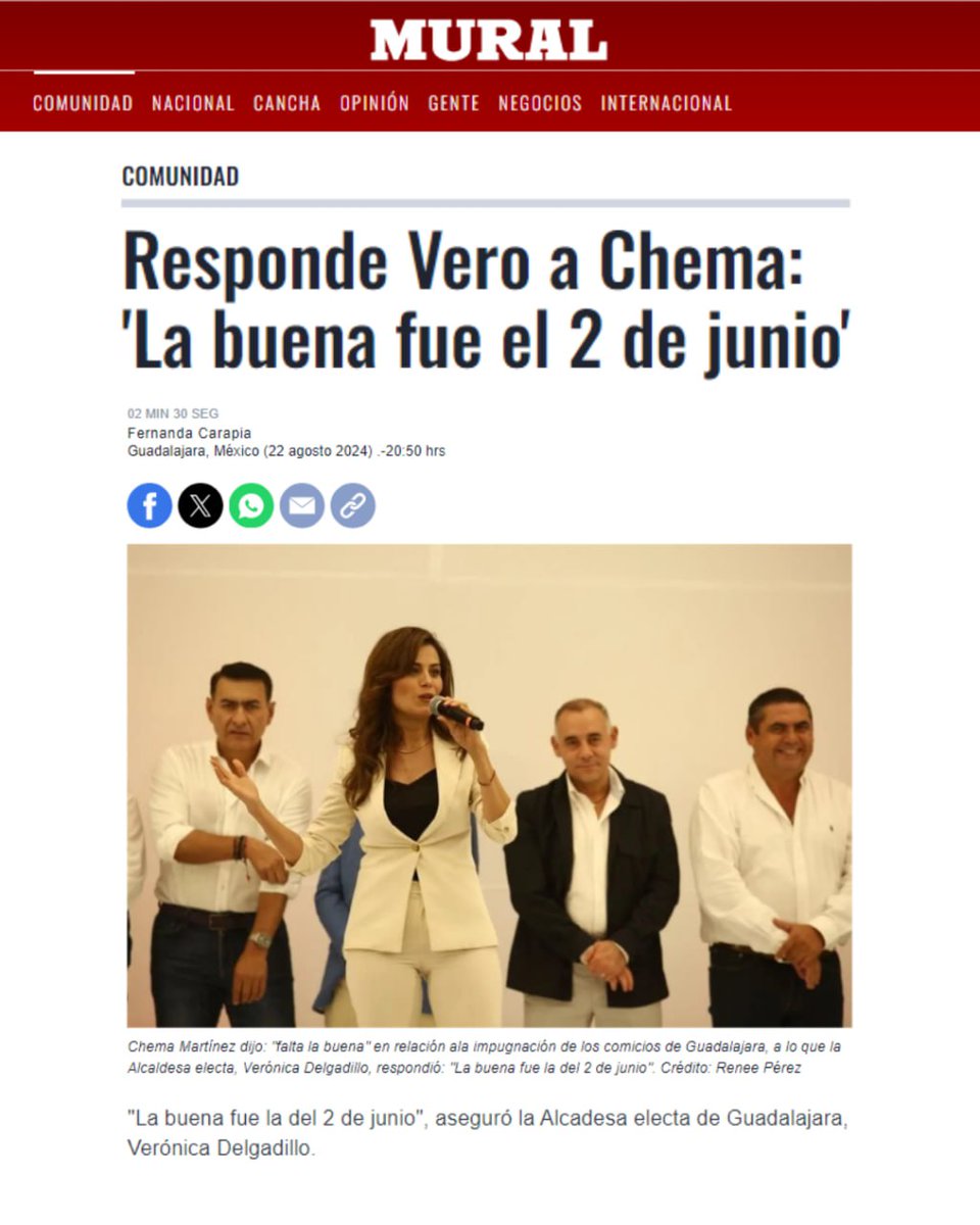 La buena para Guadalajara fue el 2 de junio, la ganamos de la mano de la gente y con todas las de la Ley.   

Vamos a seguir defendiendo nuestro triunfo; el triunfo de la Ciudad y, paso a paso, la verdad seguirá desmontando las mentiras de quien quiere robarse la elección: