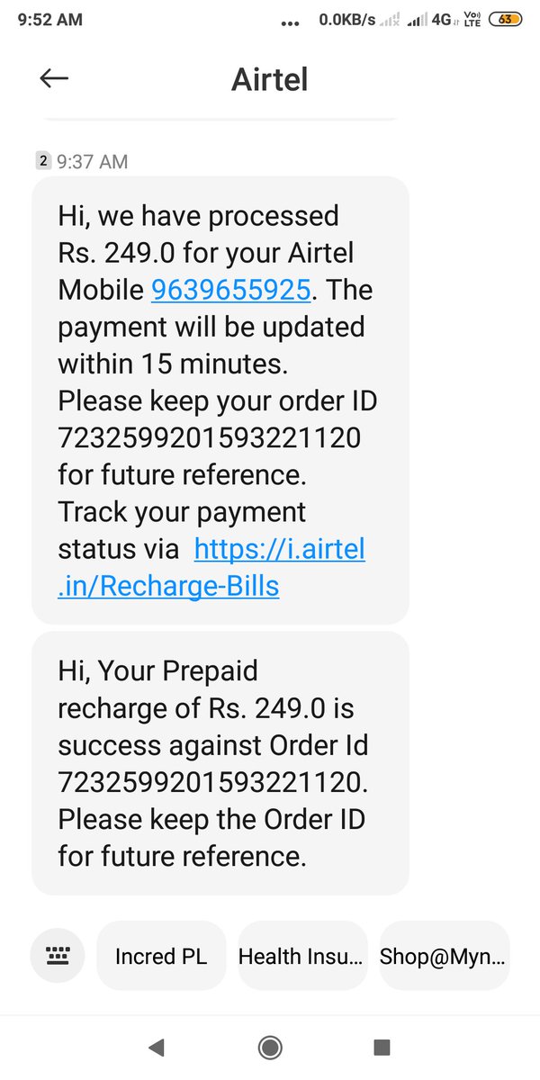 PRAJJWAL_SP's tweet photo. @Airtel_Presence please see to this matter. i just bought a recharge of 249 from https://t.co/7sFoxt6T86 it says 28 days... but i got only 24 days... what about the rest. and this is displayed to make us fools https://t.co/xT9MM1sqZM