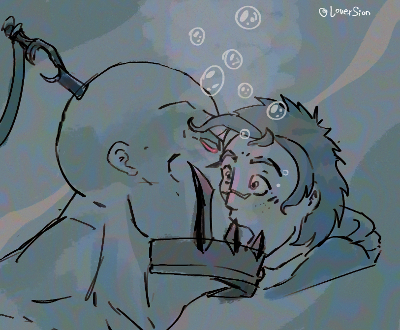 LoverSion's tweet photo. I've slightly improved Sion's  head and now they are underwaaaateeeer https://t.co/7Ca8HfUog9